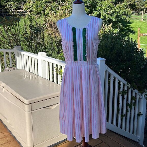 Wayward Fancies Women’s M Preppy pink & Green Retro inspired midi dress - Picture 7 of 16